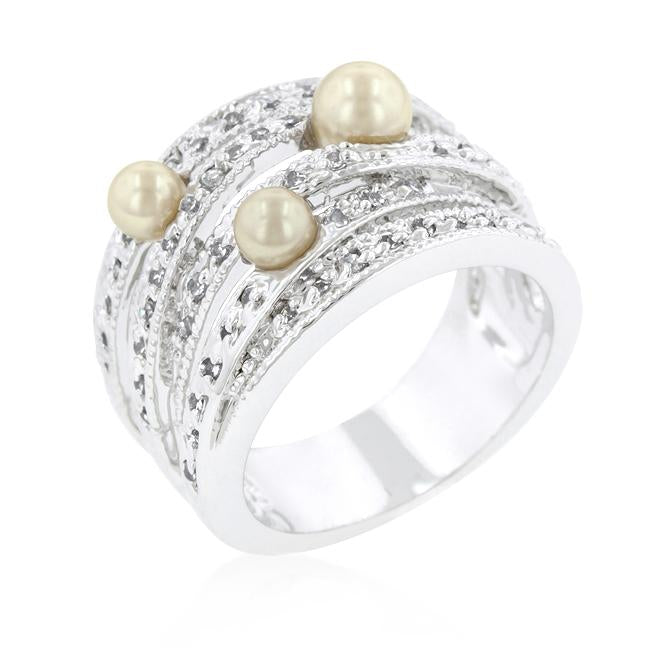 Champagne Pearl Cocktail Ring - Charming Charlie