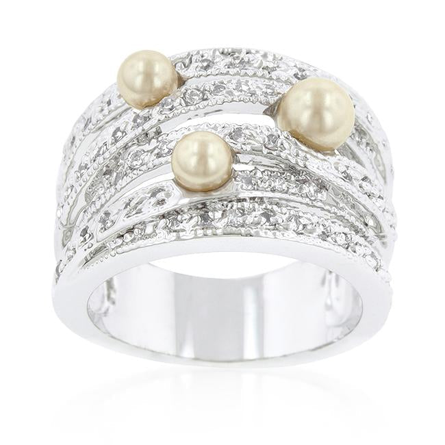 Champagne Pearl Cocktail Ring - Charming Charlie