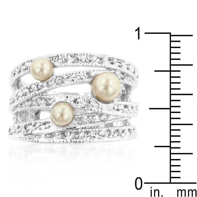 Champagne Pearl Cocktail Ring - Charming Charlie