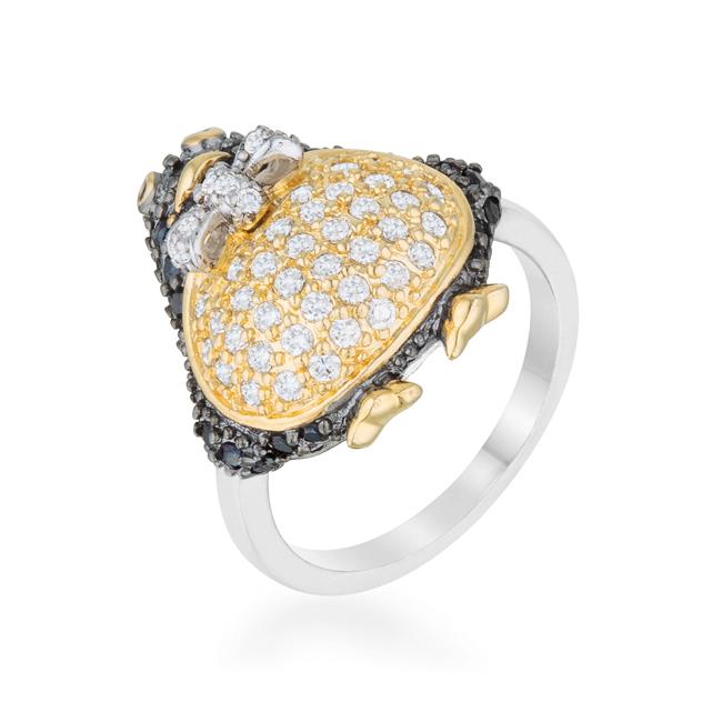 Jet Black Cubic Zirconia Penguin Ring - Charming Charlie