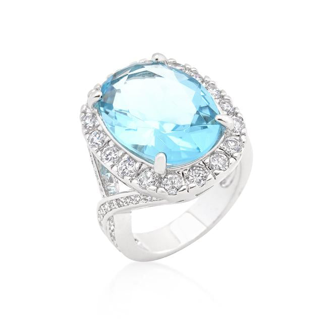 Oval Blue Topaz Cocktail Ring - Charming Charlie