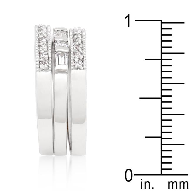 Simple Cubic Zirconia Ring Set - Charming Charlie