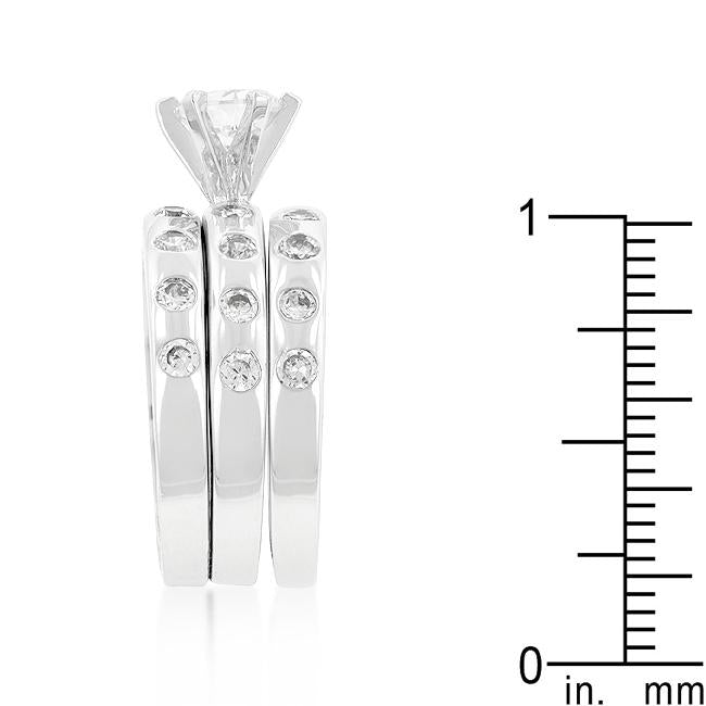Bezel Set Engagement Ring Set - Charming Charlie