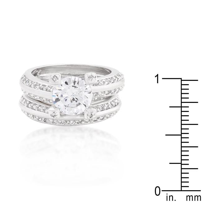 Cubic Zirconia Round Cut Pave Ring Set - Charming Charlie