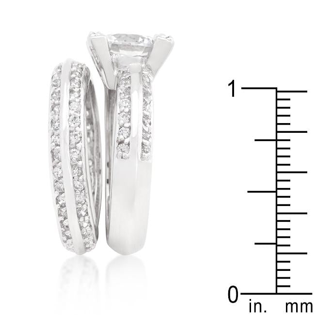 Cubic Zirconia Round Cut Pave Ring Set - Charming Charlie