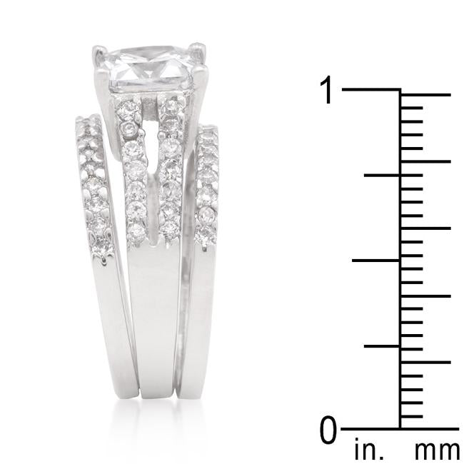 Princess Cut Cubic Zirconia Triple Bridal Set - Charming Charlie