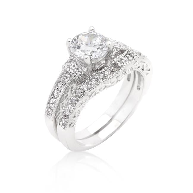 Art Deco Round Cut Bridal Set - Charming Charlie