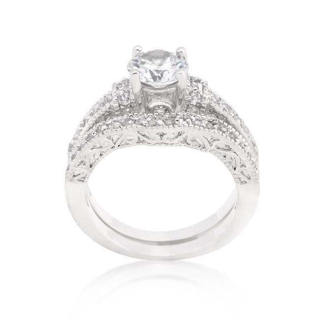Art Deco Round Cut Bridal Set - Charming Charlie