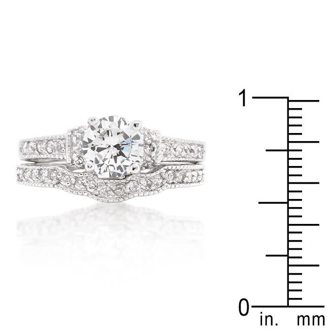 Art Deco Round Cut Bridal Set - Charming Charlie