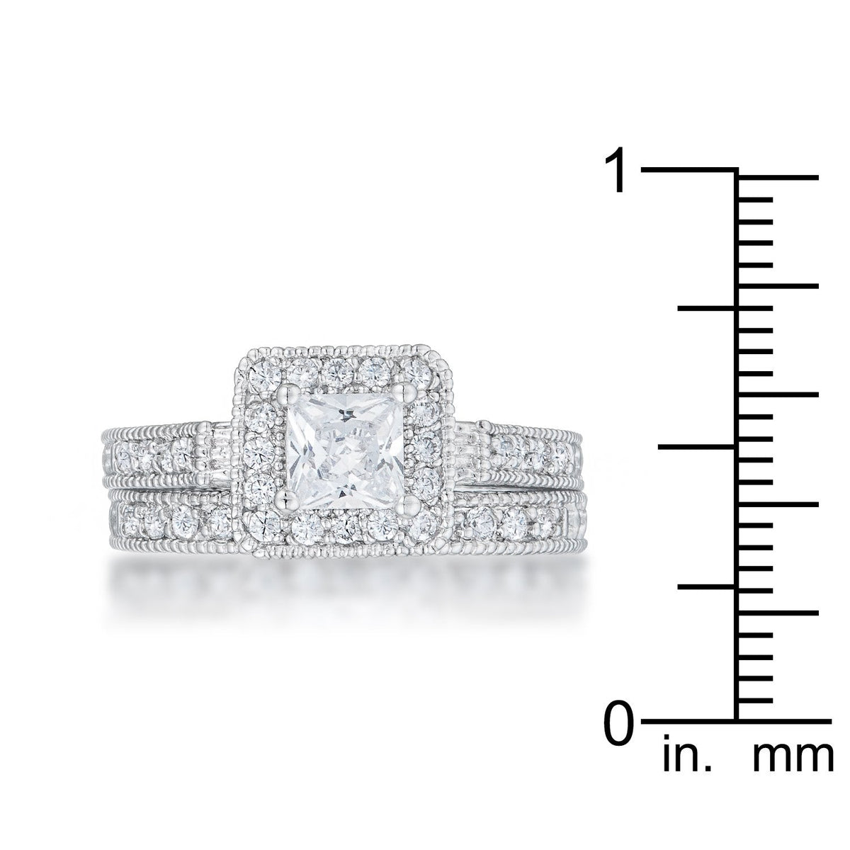 Art Deco Princess Cut Bridal Set - Charming Charlie