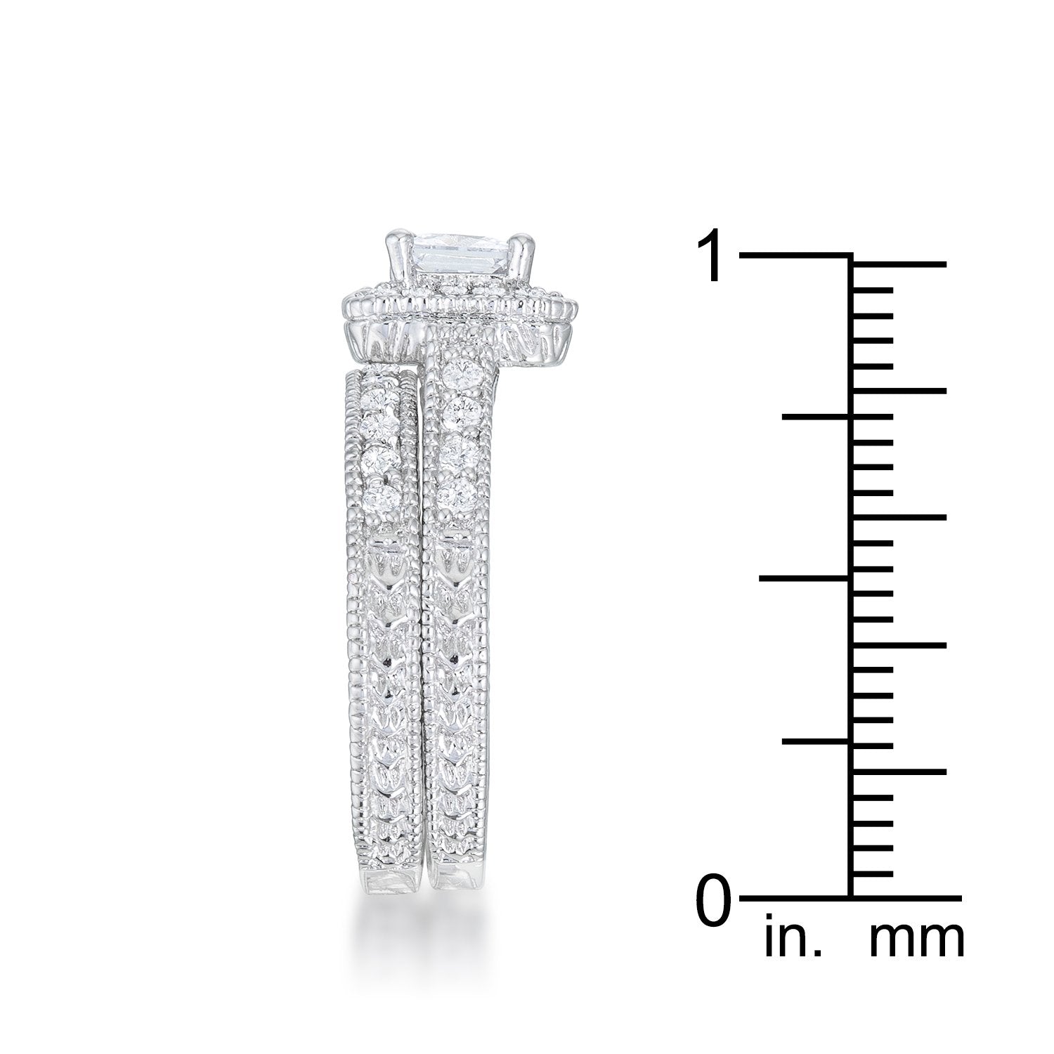 Art Deco Princess Cut Bridal Set - Charming Charlie