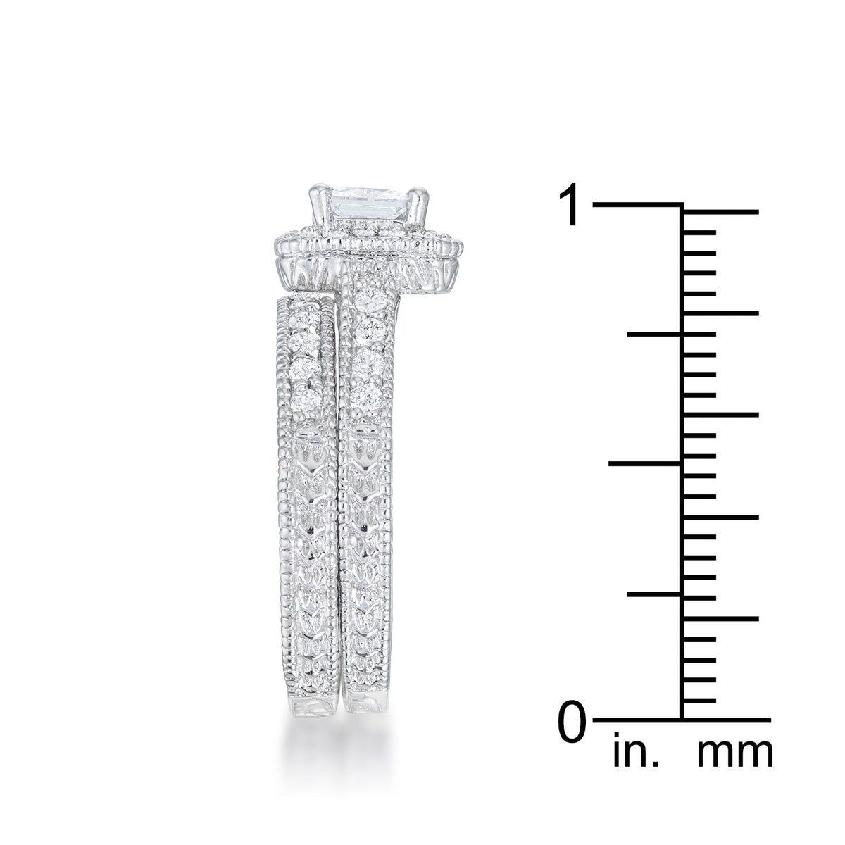 Art Deco Princess Cut Bridal Set - Charming Charlie