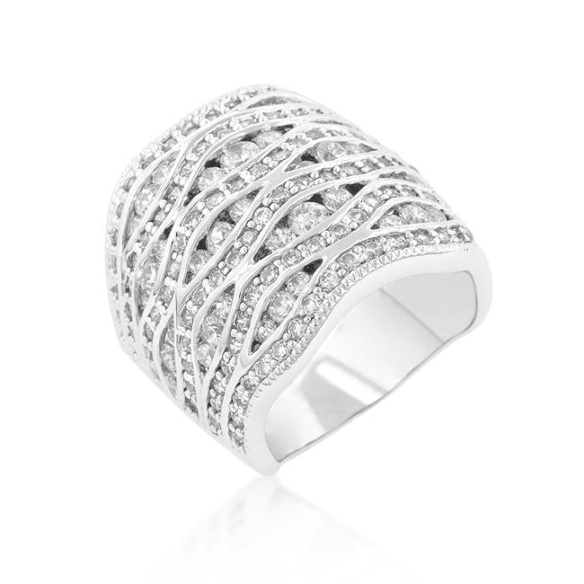 Cubic Zirconia Pave Abstract Ring - Charming Charlie