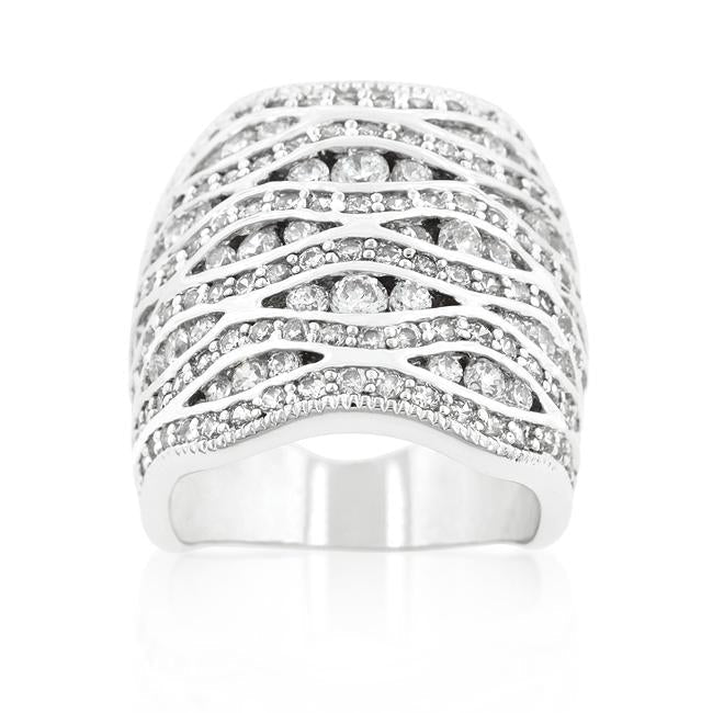 Cubic Zirconia Pave Abstract Ring - Charming Charlie
