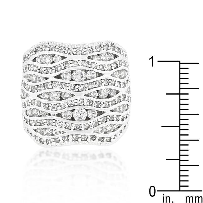 Cubic Zirconia Pave Abstract Ring - Charming Charlie