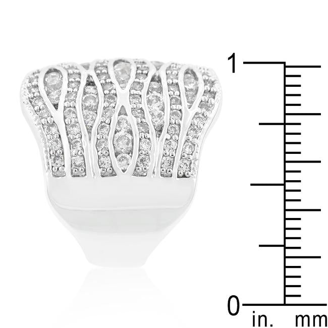 Cubic Zirconia Pave Abstract Ring - Charming Charlie