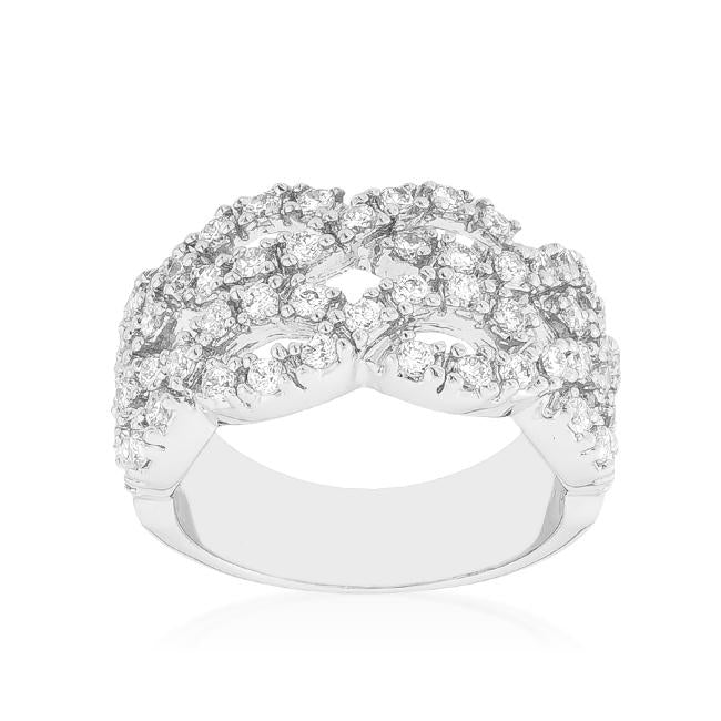 Braided CZ Cocktail Ring - Charming Charlie