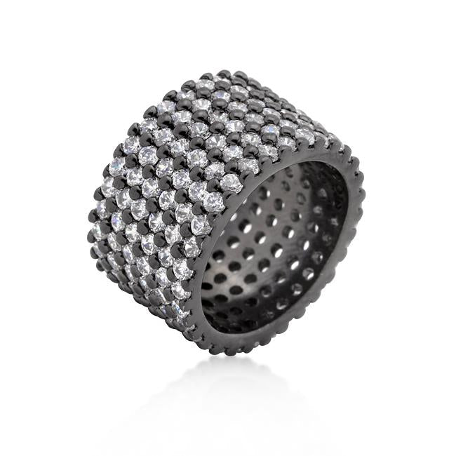 Hematite Wide Pave Cubic Zirconia Ring - Charming Charlie