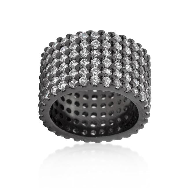 Hematite Wide Pave Cubic Zirconia Ring - Charming Charlie