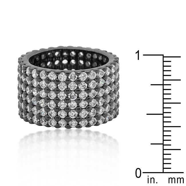 Hematite Wide Pave Cubic Zirconia Ring - Charming Charlie
