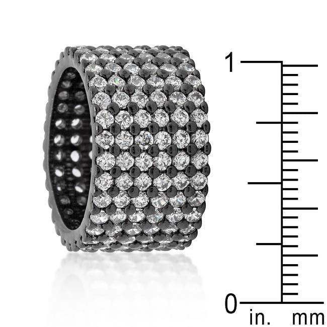 Hematite Wide Pave Cubic Zirconia Ring - Charming Charlie