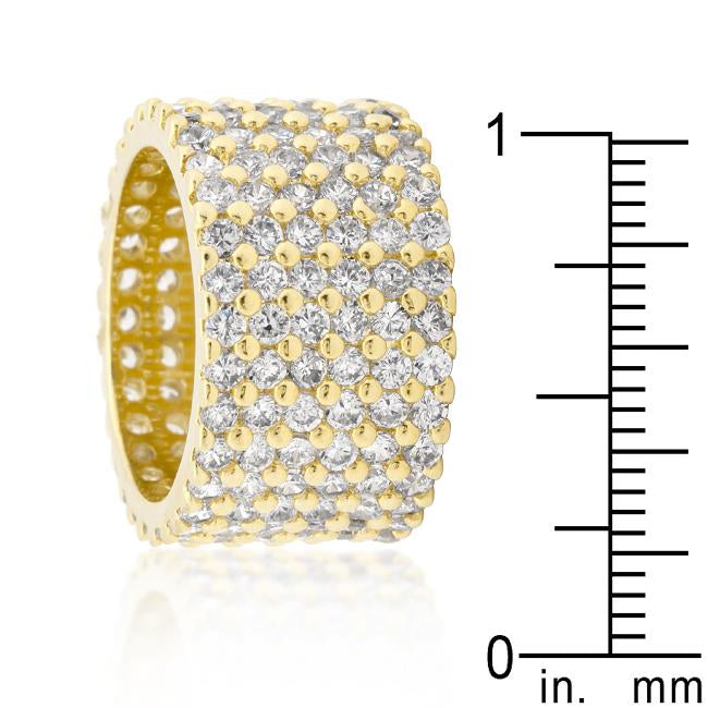 Goldtone Finishd Wide Pave Cubic Zirconia Ring - Charming Charlie