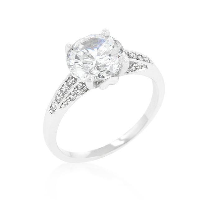 Contemporary Engagement Ring with Large Center Stone - Charming Charlie