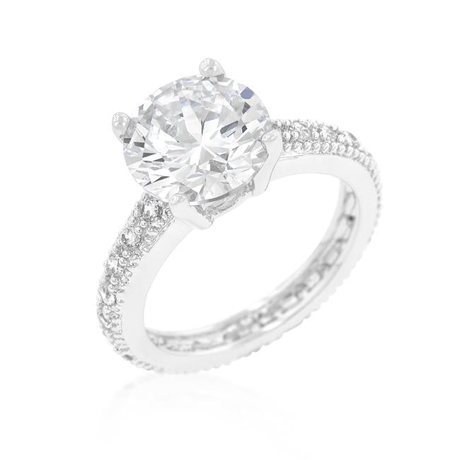 Micro-pave Cubic Zirconia Engagement Ring - Charming Charlie