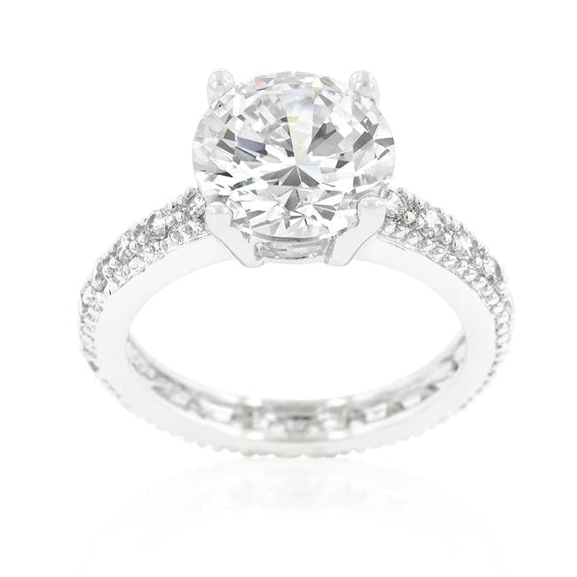 Micro-pave Cubic Zirconia Engagement Ring - Charming Charlie