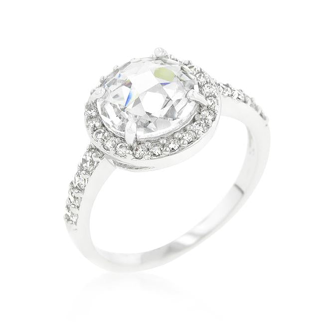 Halo Style Faceted Engagement Ring - Charming Charlie