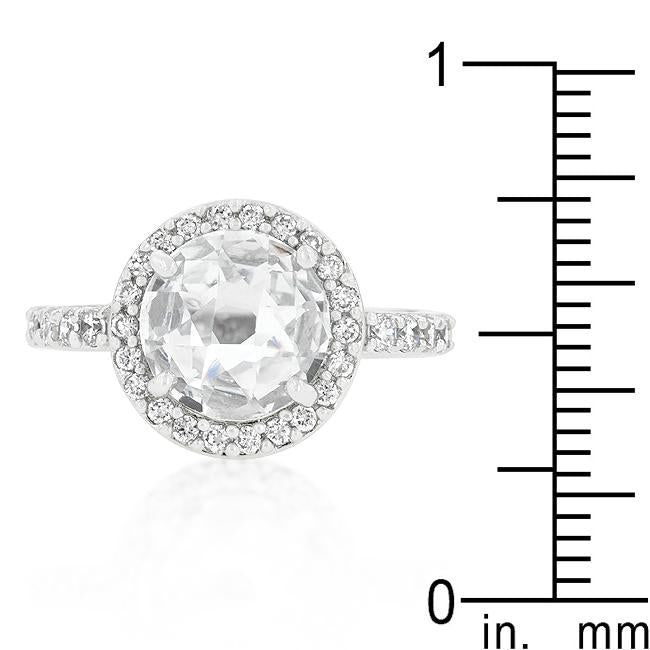 Halo Style Faceted Engagement Ring - Charming Charlie