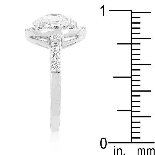 Halo Style Faceted Engagement Ring - Charming Charlie