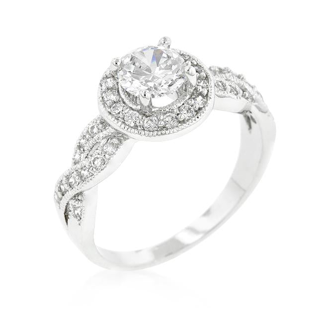 Round Cut Halo Engagement Ring - Charming Charlie