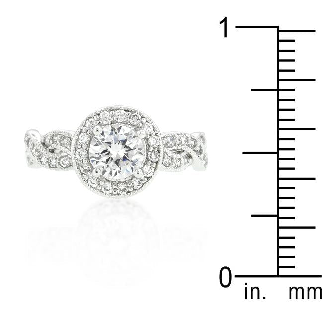 Round Cut Halo Engagement Ring - Charming Charlie