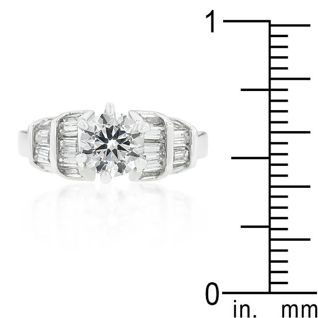 Tapered Baguette Cubic Zirconia Engagement Ring - Charming Charlie