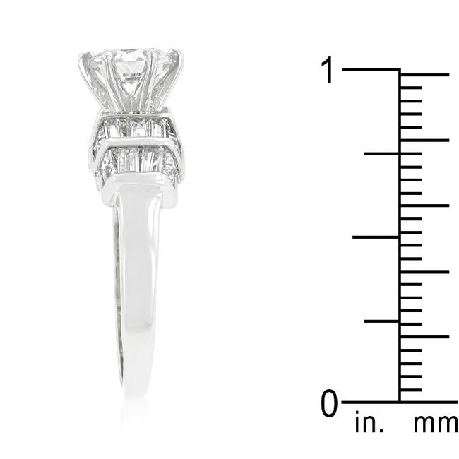 Tapered Baguette Cubic Zirconia Engagement Ring - Charming Charlie