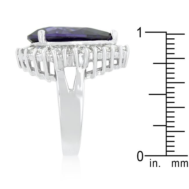 Cubic Zirconia Purple and Clear Cocktail Ring - Charming Charlie