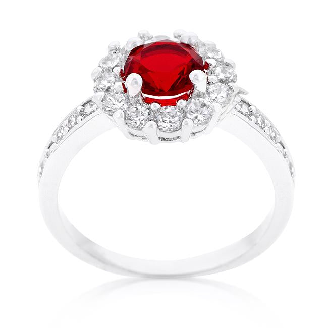 Ruby Red Halo Engagement Ring - Charming Charlie