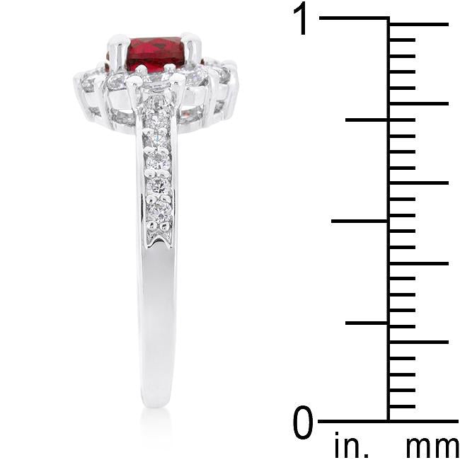 Ruby Red Halo Engagement Ring - Charming Charlie