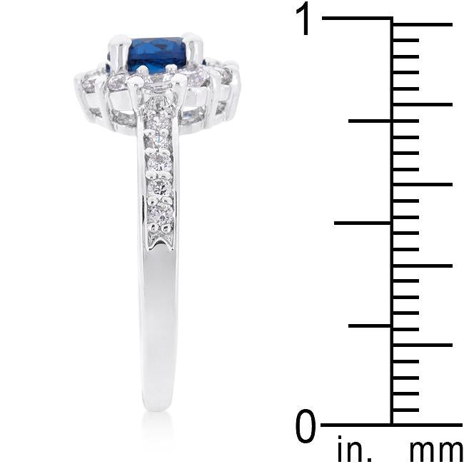 Sapphire Blue Halo Engagement Ring - Charming Charlie