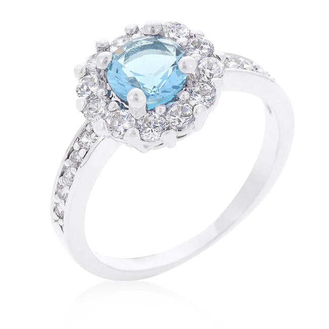 Bella Birthstone Engagement Ring in Blue - Charming Charlie