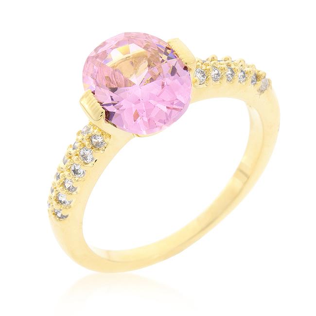 Pink Oval Cubic Zirconia Engagement Ring - Charming Charlie