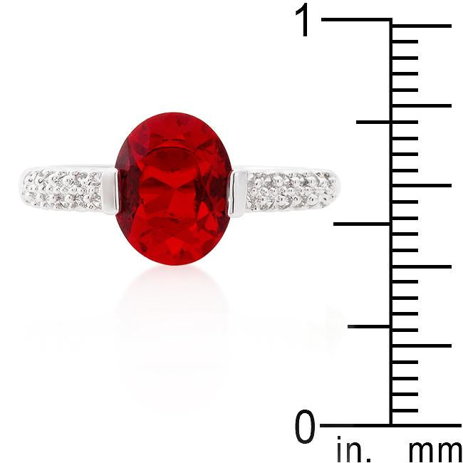 Red Oval Cubic Zirconia Engagement Ring - Charming Charlie