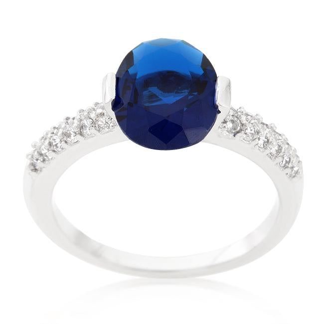 Blue Oval Cubic Zirconia Engagement Ring - Charming Charlie