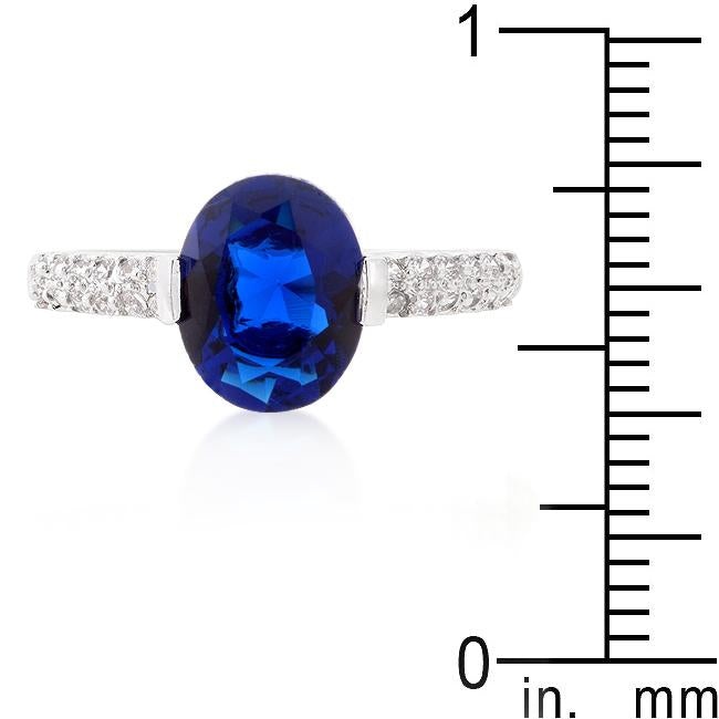 Blue Oval Cubic Zirconia Engagement Ring - Charming Charlie