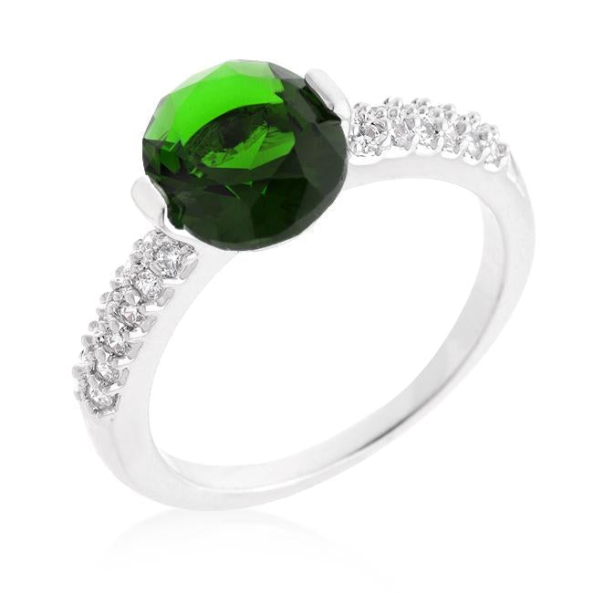 Green Oval Cubic Zirconia Engagement Ring - Charming Charlie