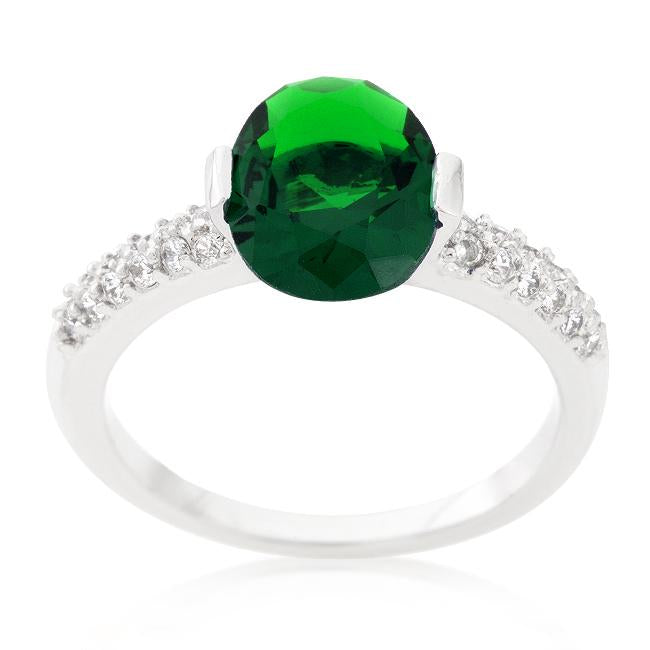 Green Oval Cubic Zirconia Engagement Ring - Charming Charlie