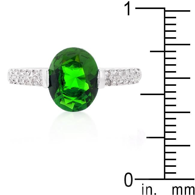 Green Oval Cubic Zirconia Engagement Ring - Charming Charlie