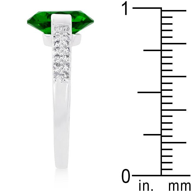 Green Oval Cubic Zirconia Engagement Ring - Charming Charlie