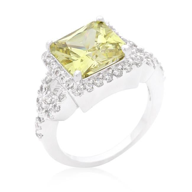 Halo Style Princess Cut Peridot Cocktail Ring - Charming Charlie